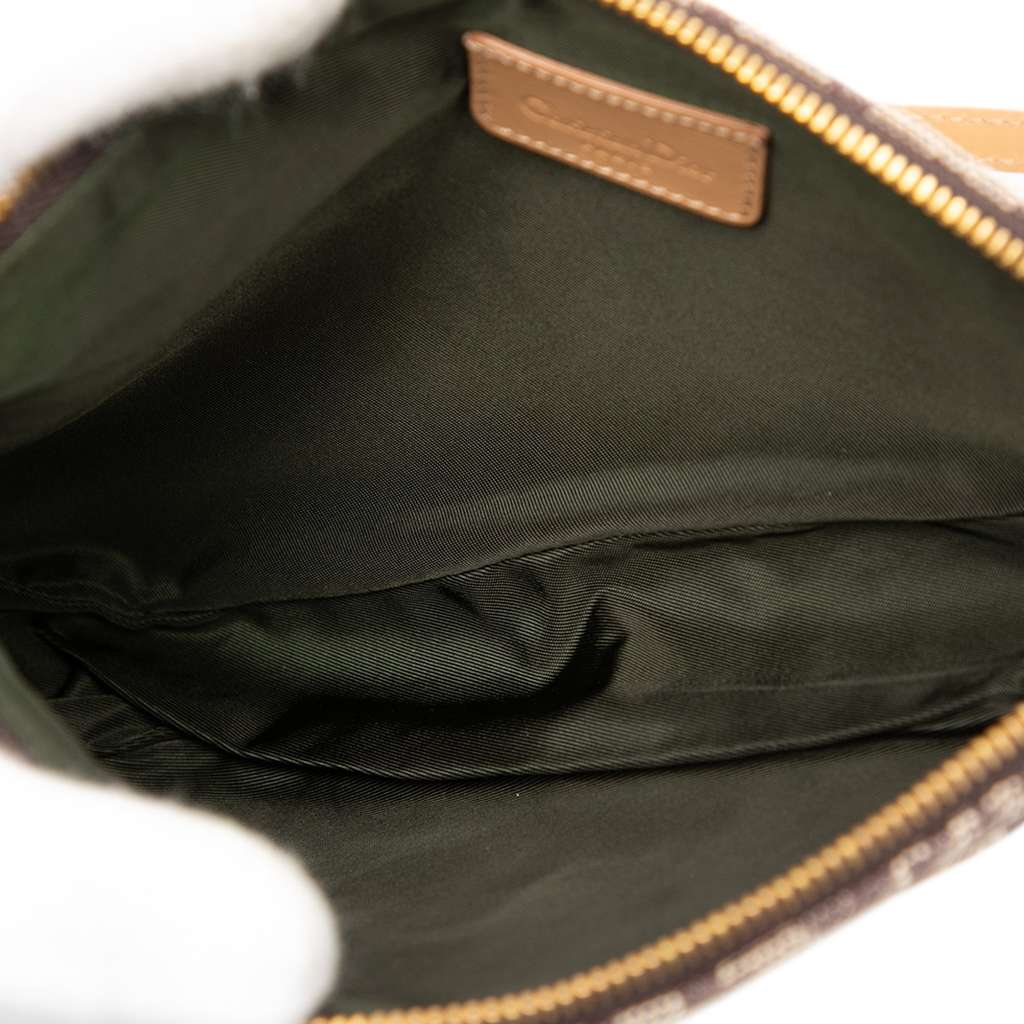 Dior Mini Diorissimo Canvas Saddle Pochette Brown Canvas Good condition - Model View