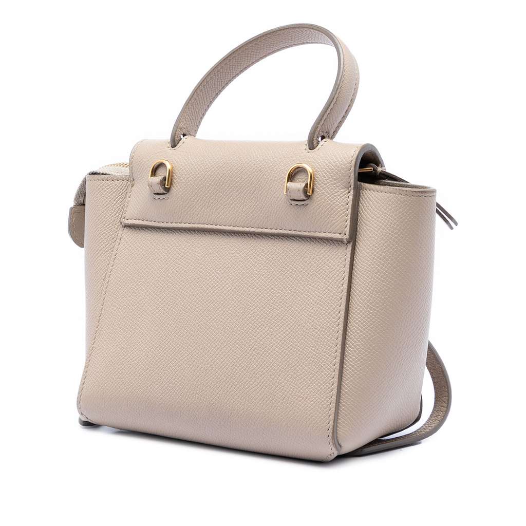 Celine Pico Grained Calfskin Belt Bag Brown Leather Good condition - Back View