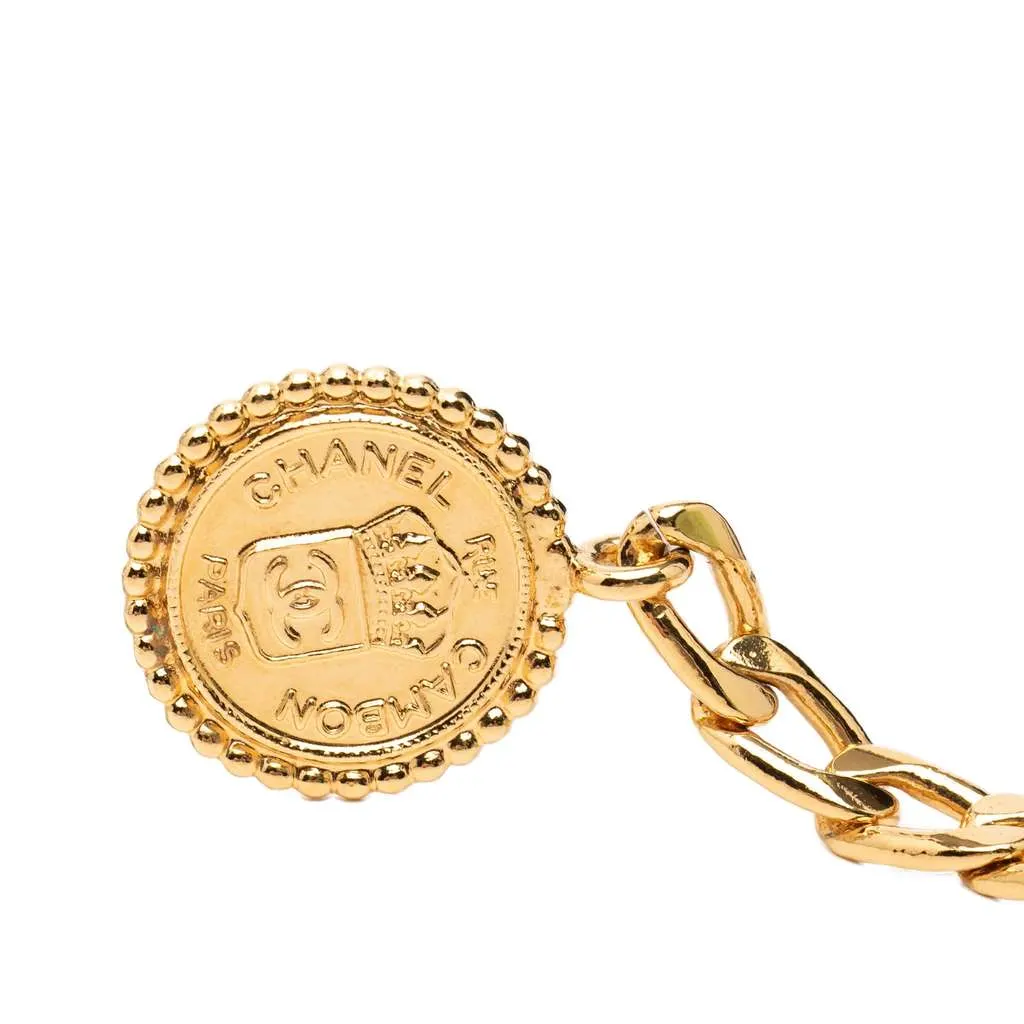 Chanel Gold Plated Medallion Rue Cambon Chain Belt Gold Metal Very good - Front View