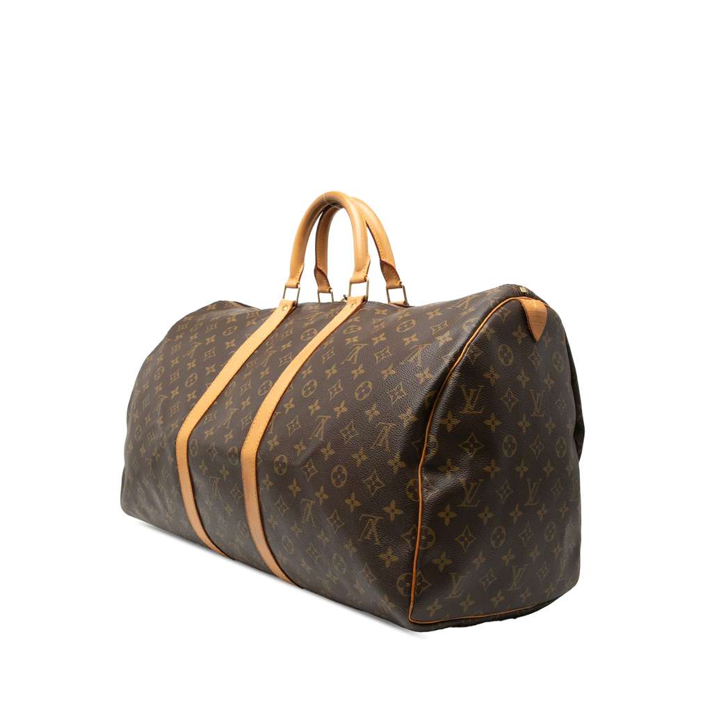 Louis Vuitton Monogram Keepall 55 Brown Good condition - Back View
