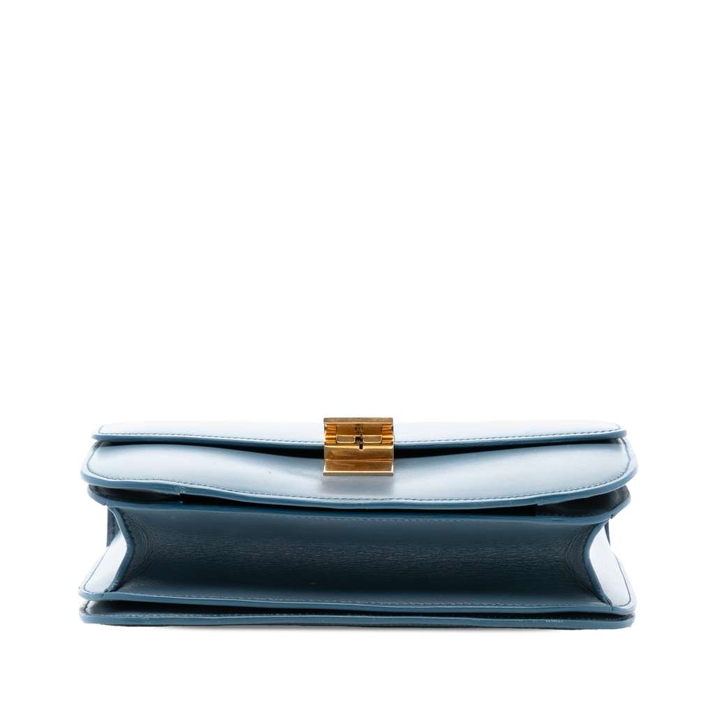 Celine Medium Calfskin Classic Box Blue Leather Good condition - Inside View