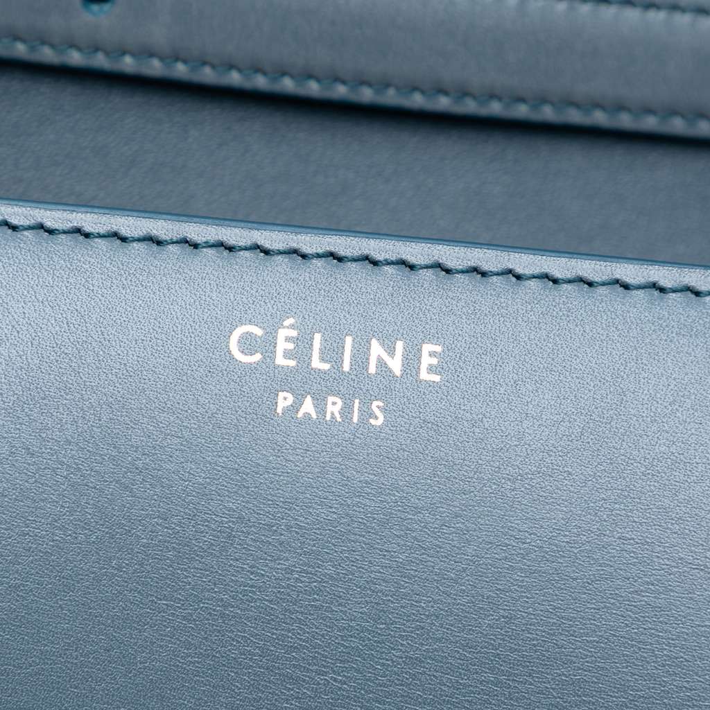 Celine Medium Calfskin Classic Box Blue Leather Good condition - Box View