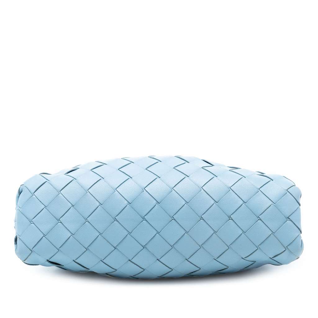 Bottega Veneta Nappa Intrecciato The Mini Pouch Crossbody Blue Leather Good condition - Inside View