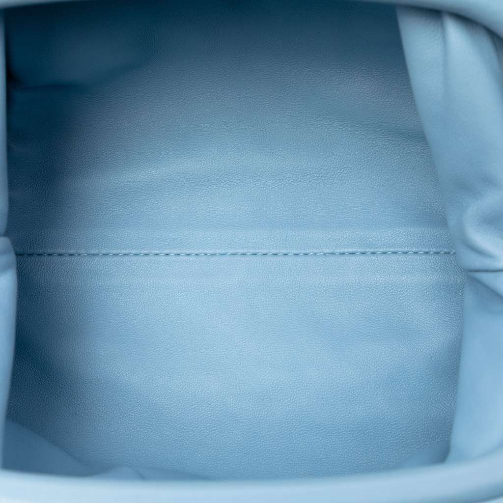 Bottega Veneta Nappa Intrecciato The Mini Pouch Crossbody Blue Leather Good condition - Model View