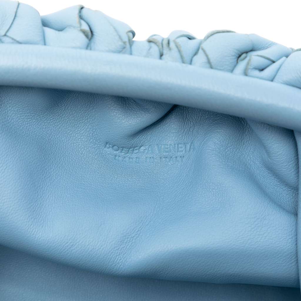 Bottega Veneta Nappa Intrecciato The Mini Pouch Crossbody Blue Leather Good condition - Box View