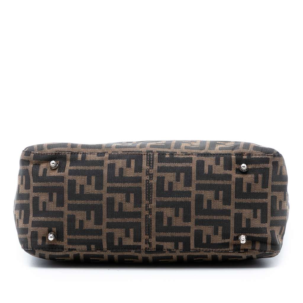 Fendi Small Zucca Canvas Twins Tote Brown Canvas Good condition - Inside View