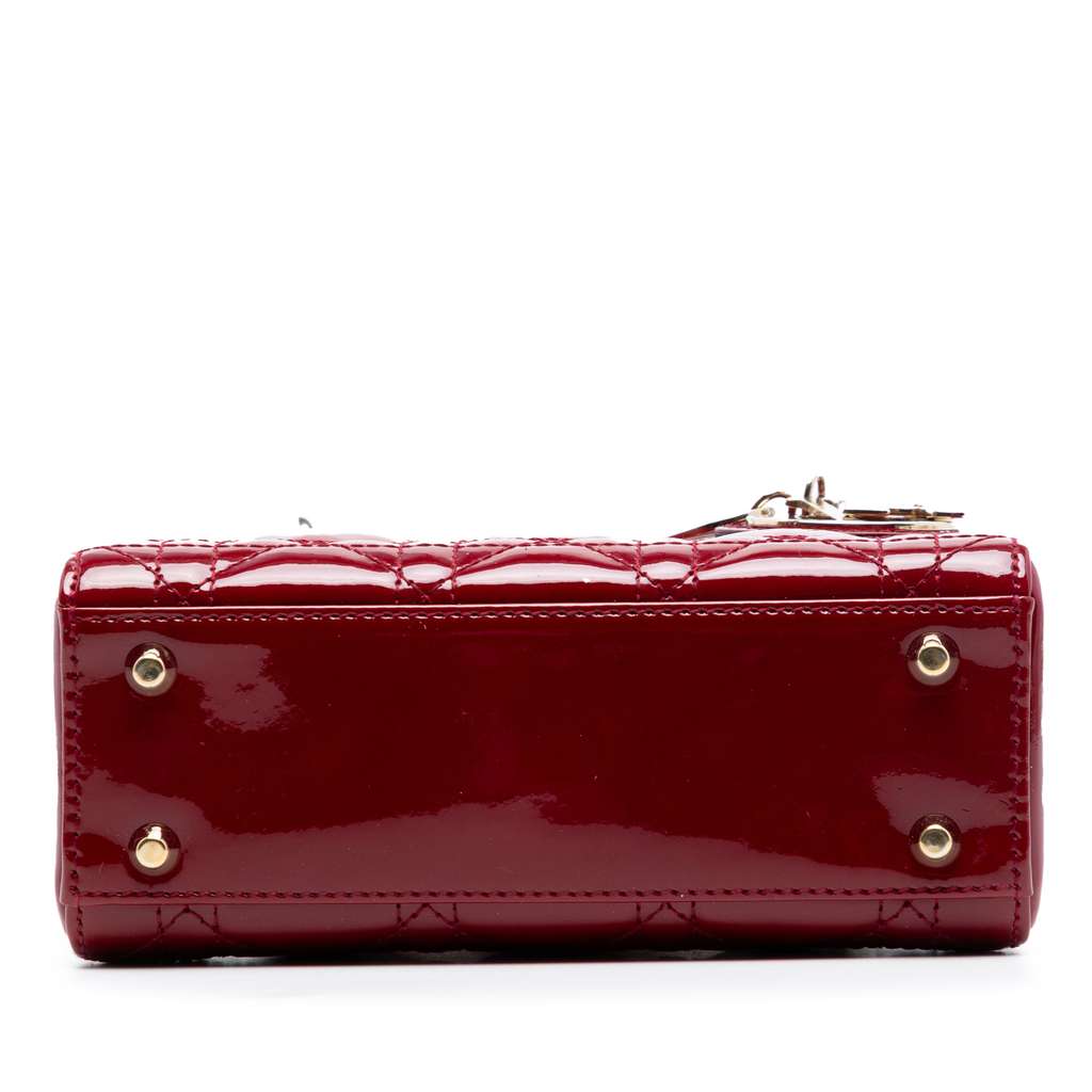 Dior Mini Patent Cannage Lady Dior Red Leather Good condition - Inside View