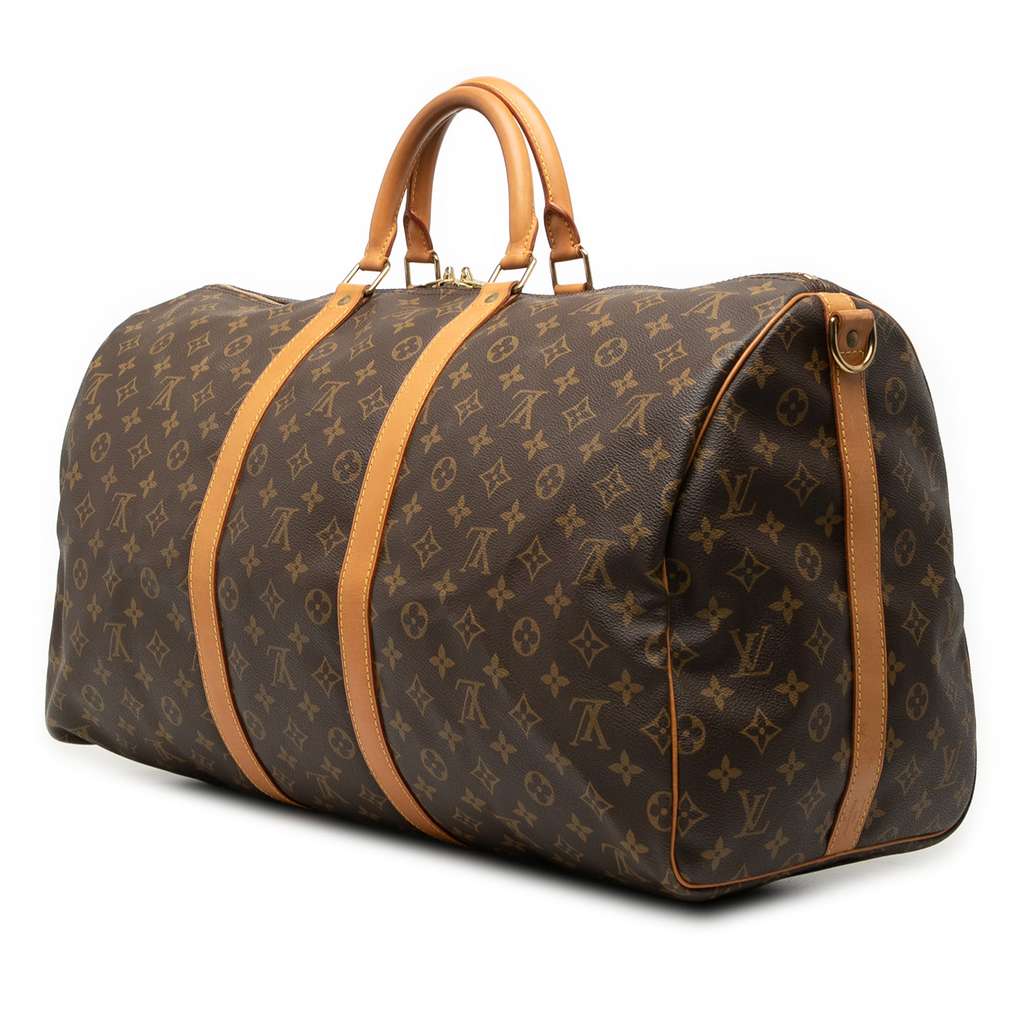 Louis Vuitton Monogram Keepall Bandouliere 55 Brown Good condition - Back View