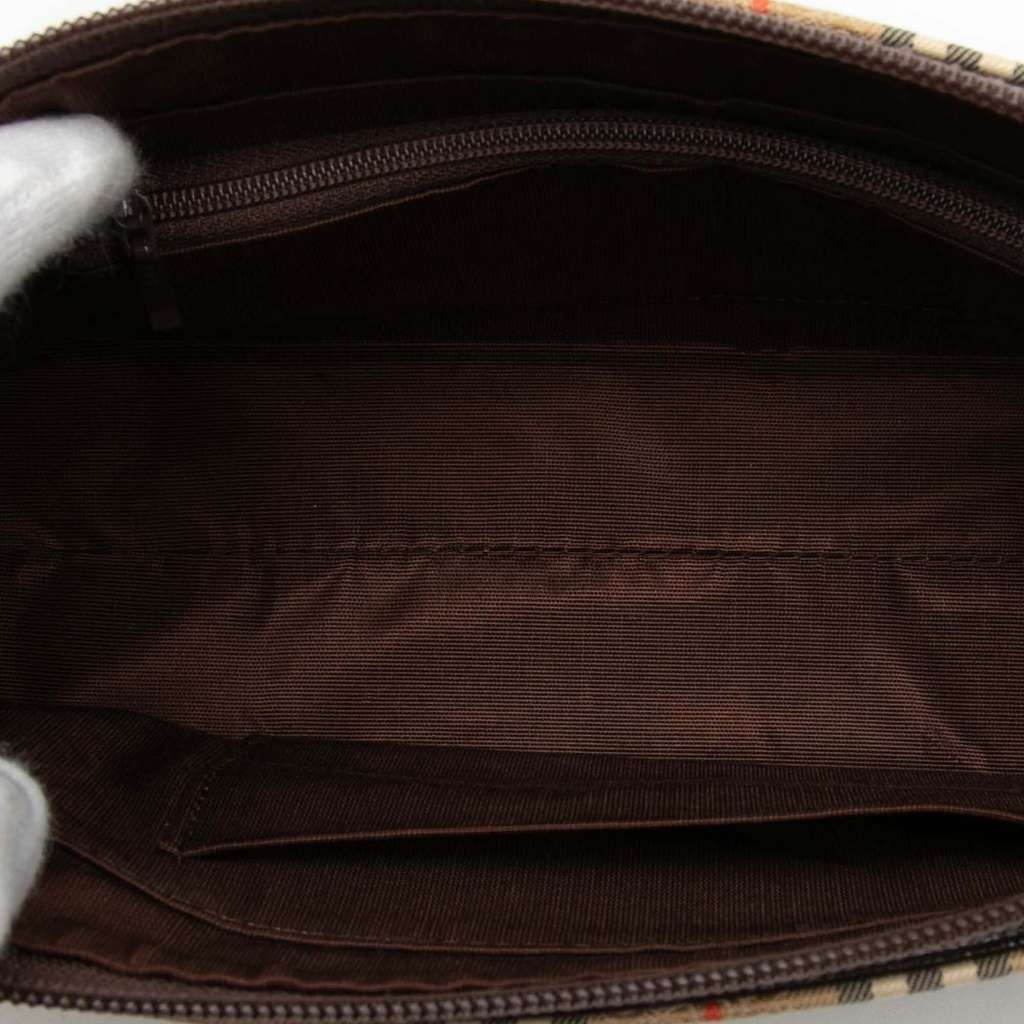 Burberry Haymarket Check Canvas Shoulder Bag Beige Canvas Good condition - Model View