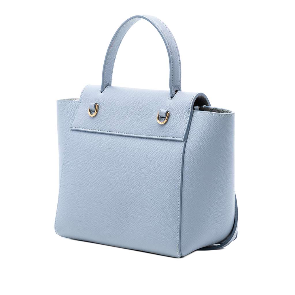 Celine Nano Grained Calfskin Belt Bag Blue Leather Good condition - Back View