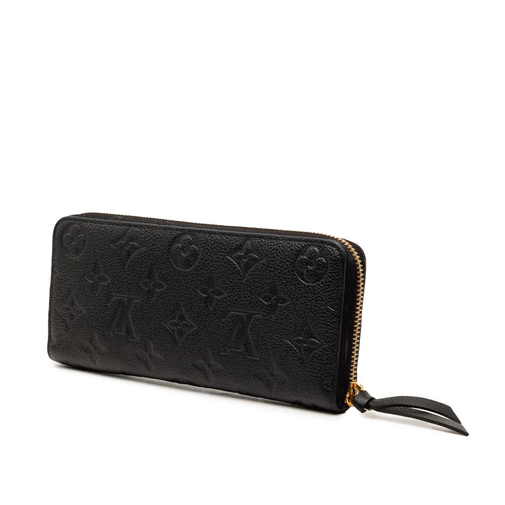 Louis Vuitton Monogram Empreinte Clemence Wallet Black Leather Good condition - Back View