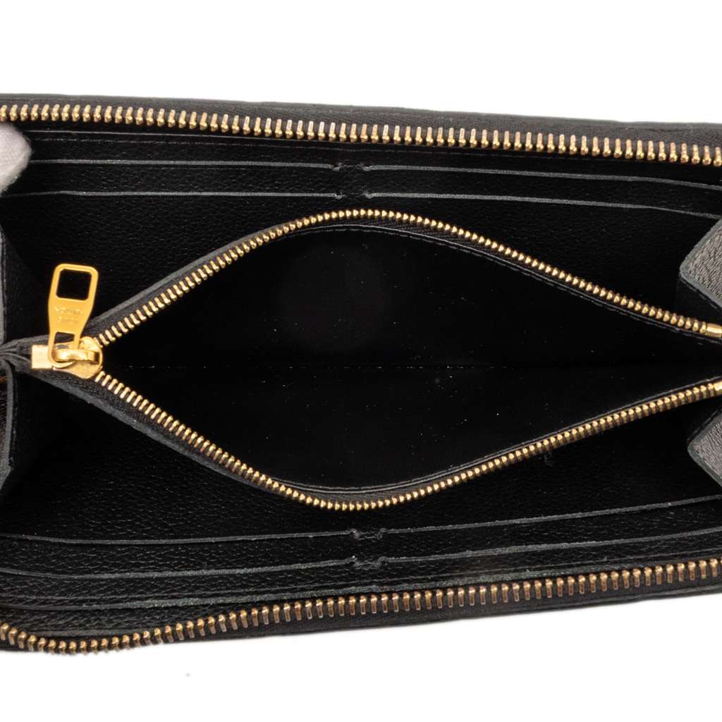 Louis Vuitton Monogram Empreinte Clemence Wallet Black Leather Good condition - Model View