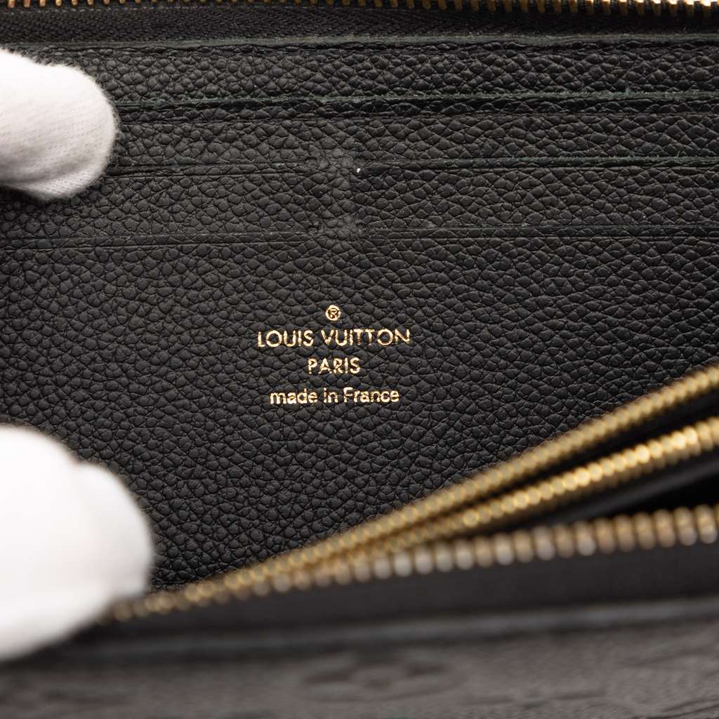 Louis Vuitton Monogram Empreinte Clemence Wallet Black Leather Good condition - Box View
