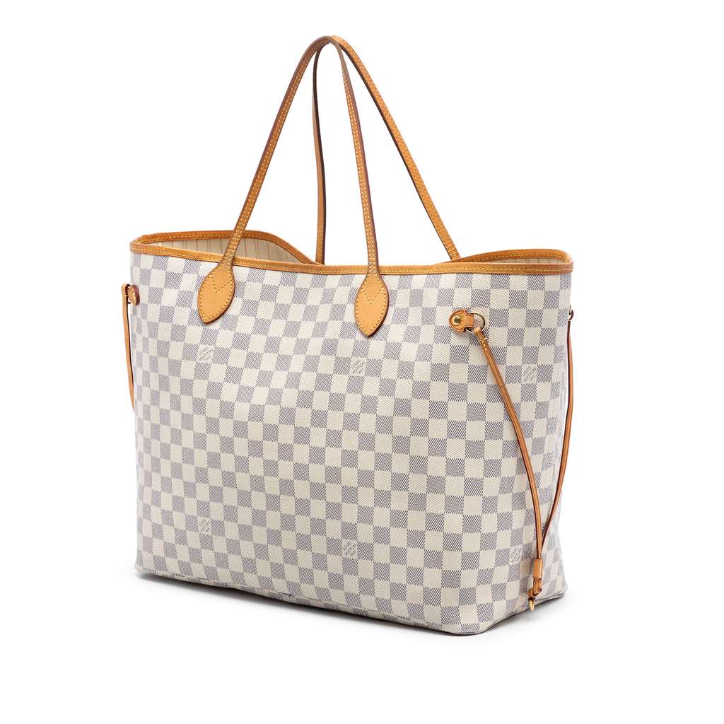 Louis Vuitton Damier Azur Neverfull GM White Good condition - Back View