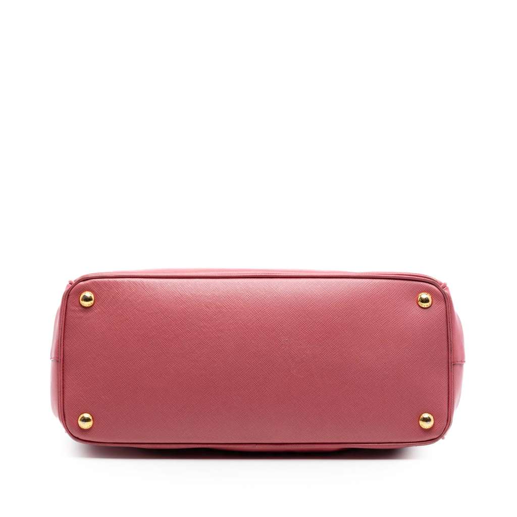 Prada Medium Saffiano Lux Galleria Double Zip Satchel Pink Leather Good condition - Inside View