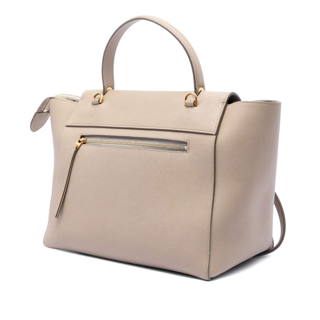 Celine Mini Grained Calfskin Belt Bag Beige Leather Good condition - Back View