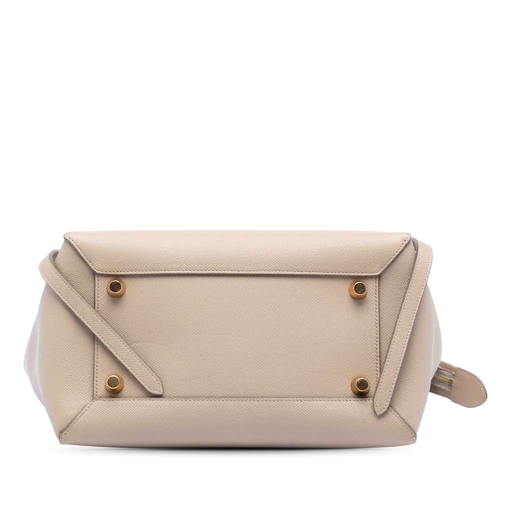 Celine Mini Grained Calfskin Belt Bag Beige Leather Good condition - Inside View