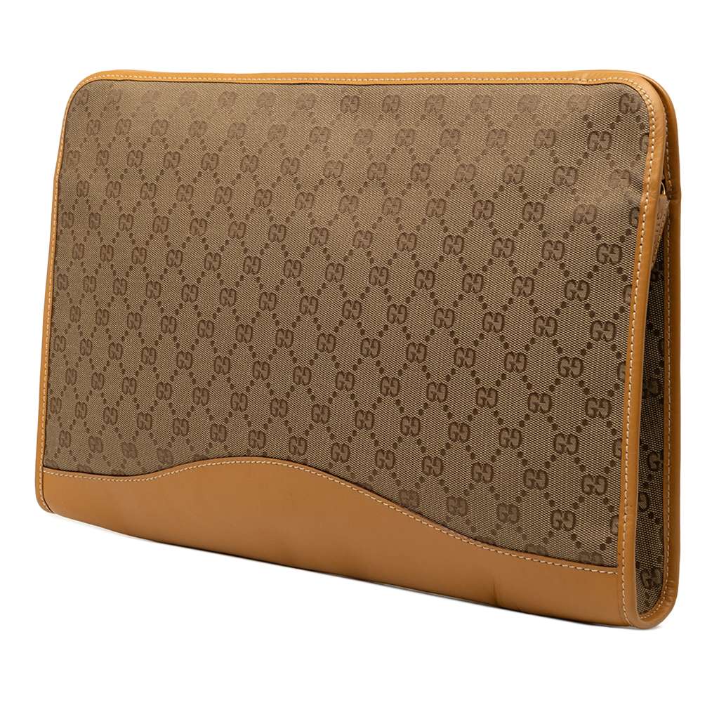 Gucci GG Canvas Clutch Brown Canvas Good condition - Back View