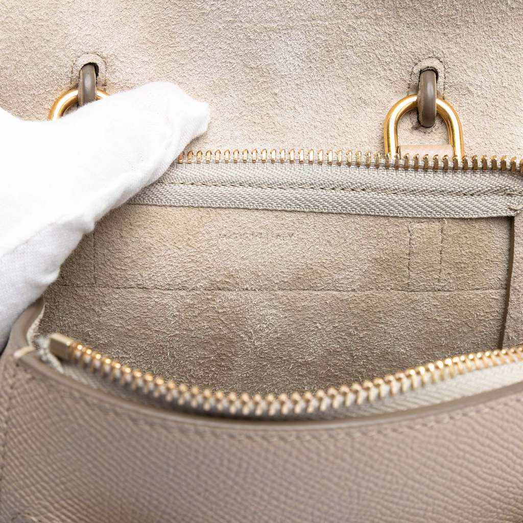 Celine Pico Grained Calfskin Belt Bag Beige Leather Good condition - Box View