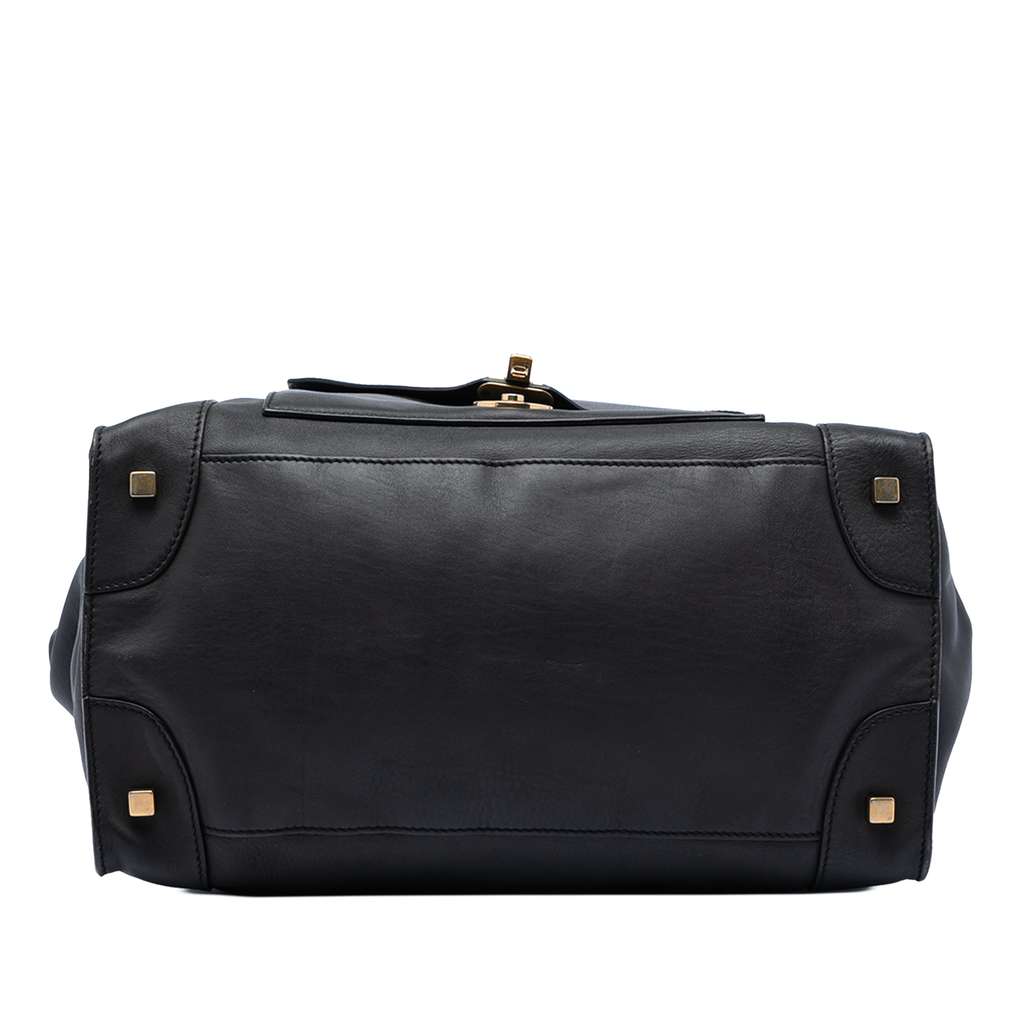 Celine Leather Envelope Luggage Tote Black Leather Good condition - Inside View