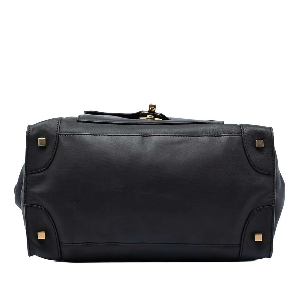Celine Leather Envelope Luggage Tote Black Leather Very good - Inside View