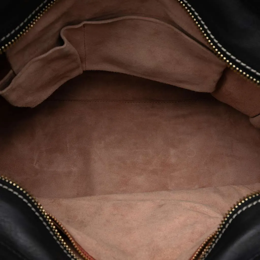 Celine Leather Envelope Luggage Tote Black Leather Very good - Model View