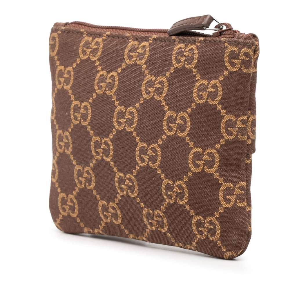 Gucci GG Canvas Compact Wallet Brown Canvas Good condition - Back View