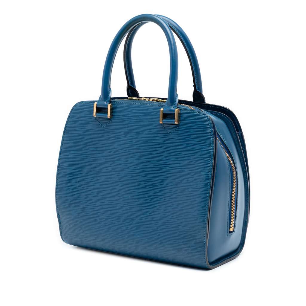 Louis Vuitton Epi Pont Neuf PM Blue Leather Good condition - Back View