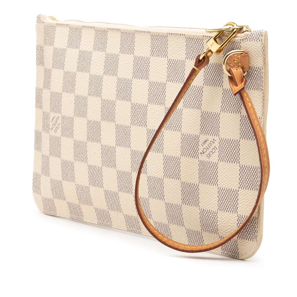 Louis Vuitton Damier Azur Neverfull MM Pouch White Good condition - Back View