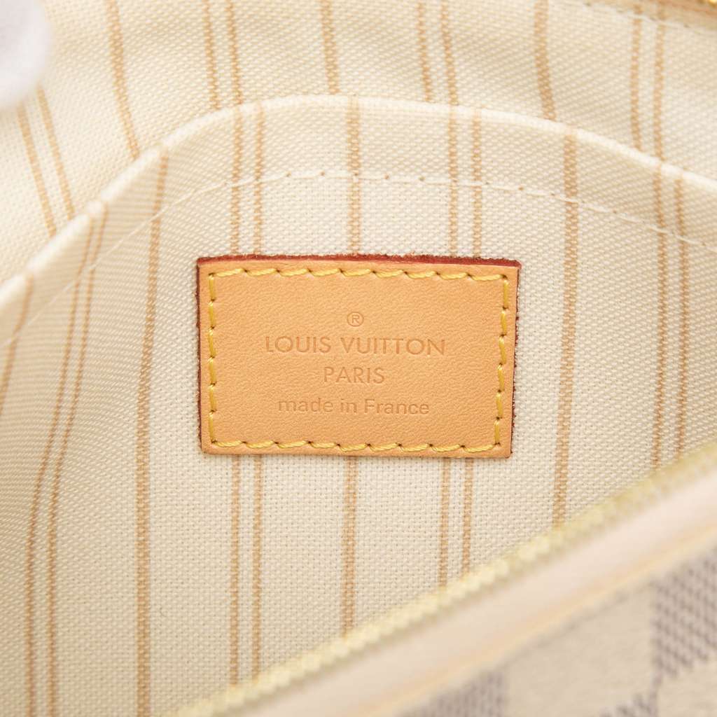 Louis Vuitton Damier Azur Neverfull MM Pouch White Good condition - Box View