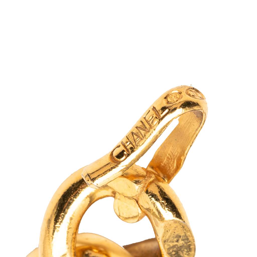 Chanel Gold Plated Leather Woven Chain Medallion Belt Gold Metal Good condition - Inside View