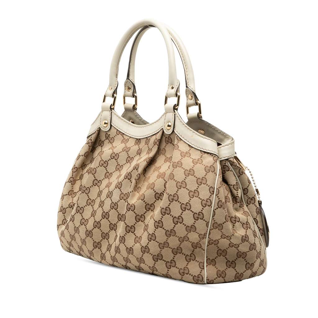 Gucci Medium GG Canvas Sukey Tote Beige Canvas Good condition - Back View