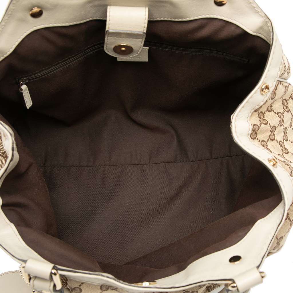 Gucci Medium GG Canvas Sukey Tote Beige Canvas Good condition - Model View