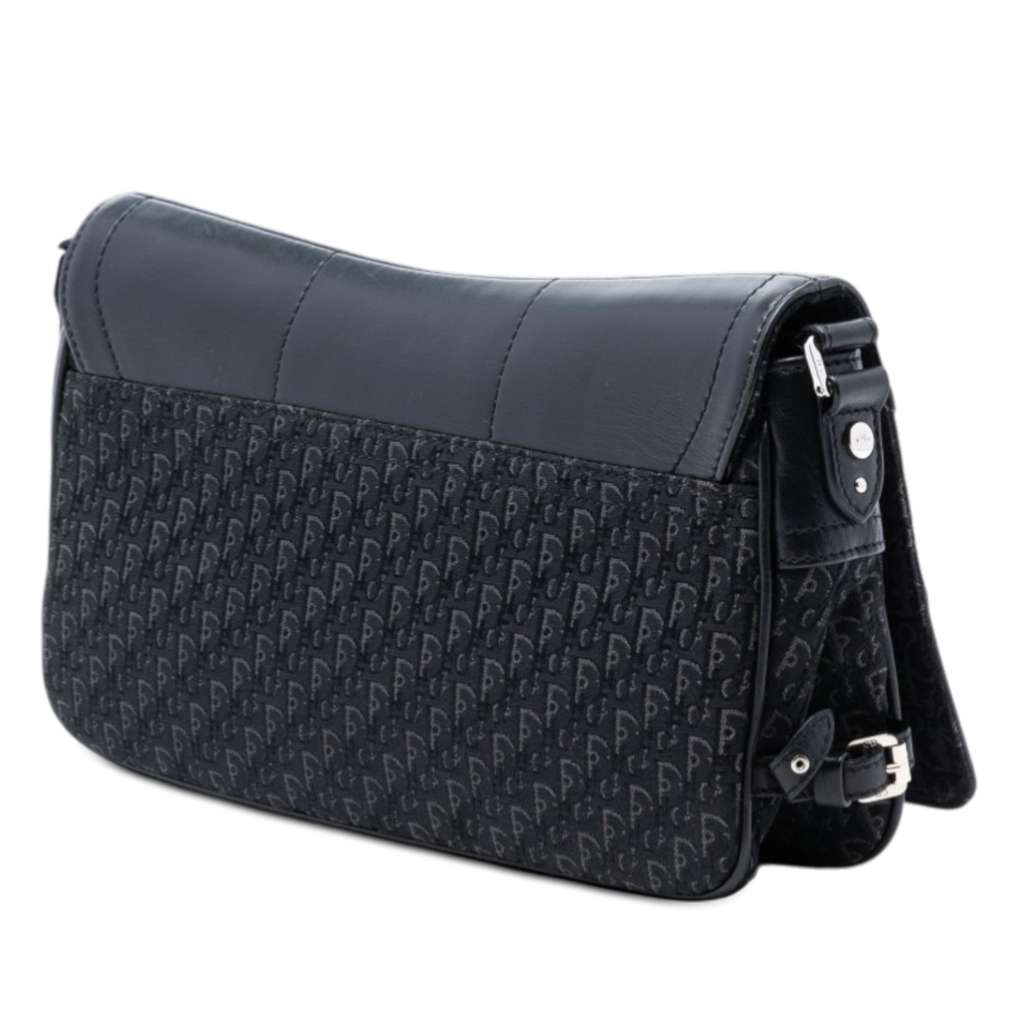 Dior Diorissimo Trotter Canvas Street Chic Shoulder Bag Black Canvas Good condition - Back View