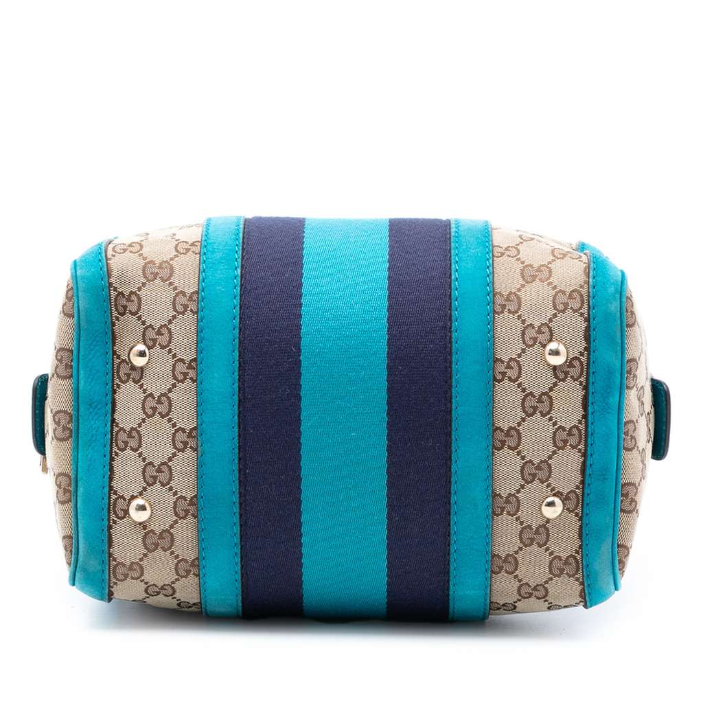 Gucci Small GG Canvas Web Joy Boston Bag Beige Good condition - Inside View