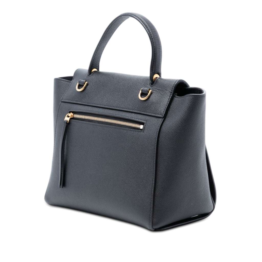 Celine Micro Grained Calfskin Belt Bag Black Leather Good condition - Back View