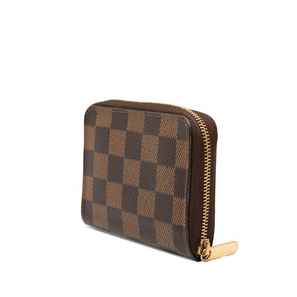 Louis Vuitton Damier Ebene Zippy Coin Purse Brown Good condition - Back View