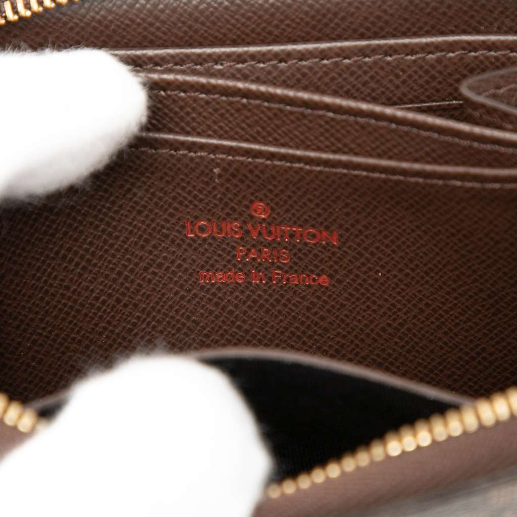 Louis Vuitton Damier Ebene Zippy Coin Purse Brown Good condition - Box View
