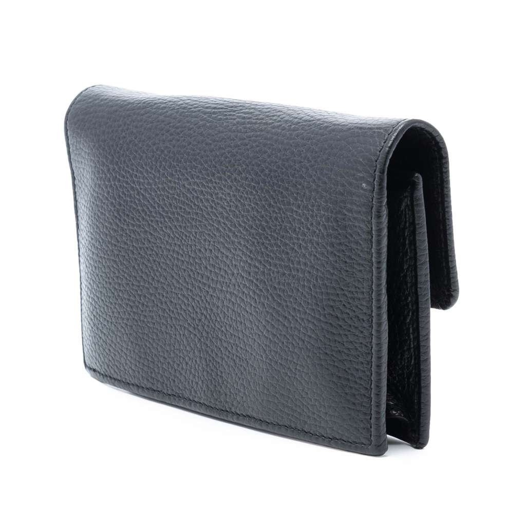 Gucci Interlocking G Dollar Calfskin Wallet on Chain Black Leather Good condition - Back View