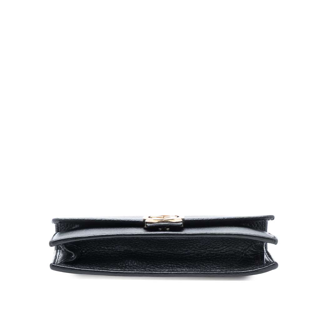 Gucci Interlocking G Dollar Calfskin Wallet on Chain Black Leather Good condition - Inside View