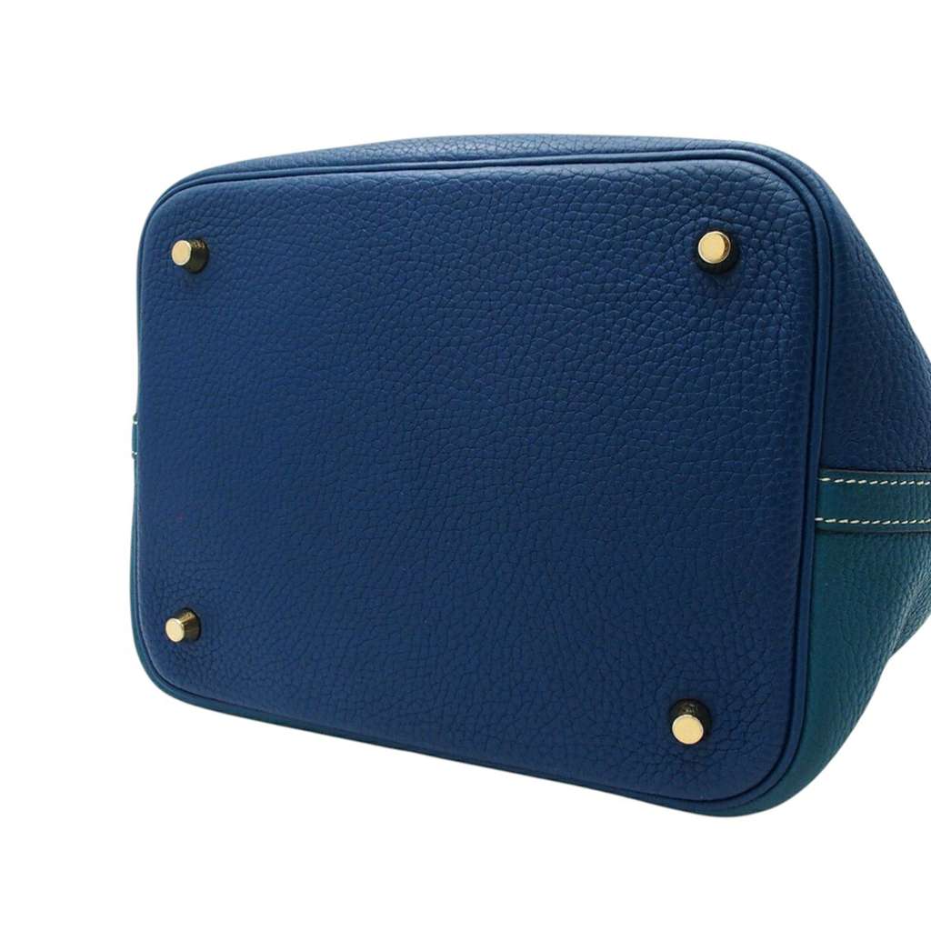 Hermès Clemence Picotin Lock 22 Casaque Green Leather Good condition - Inside View