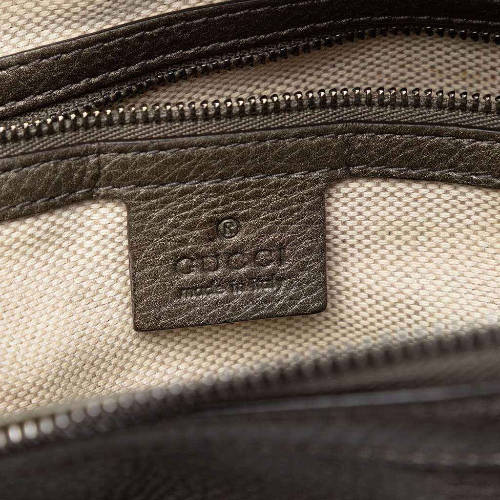 Gucci Soho Working Satchel Silver Leather Good condition - Box View