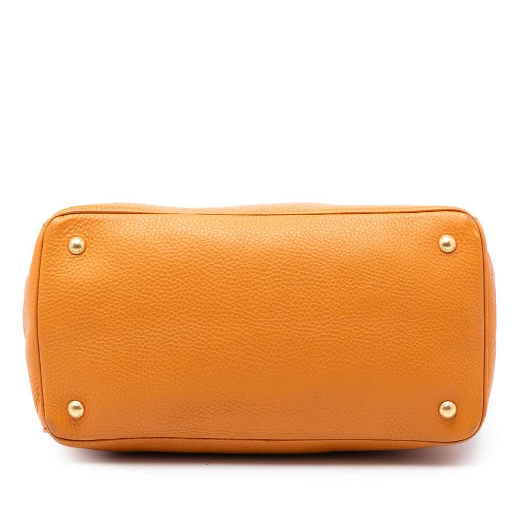 Prada Vitello Daino Open Convertible Tote Orange Leather Good condition - Inside View