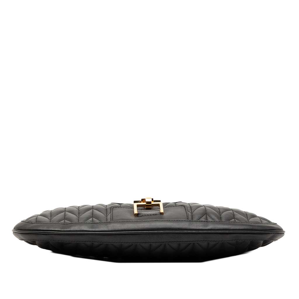 Gucci Quilted Calfskin Jackie Shoulder Bag Black Leather Good condition - Inside View