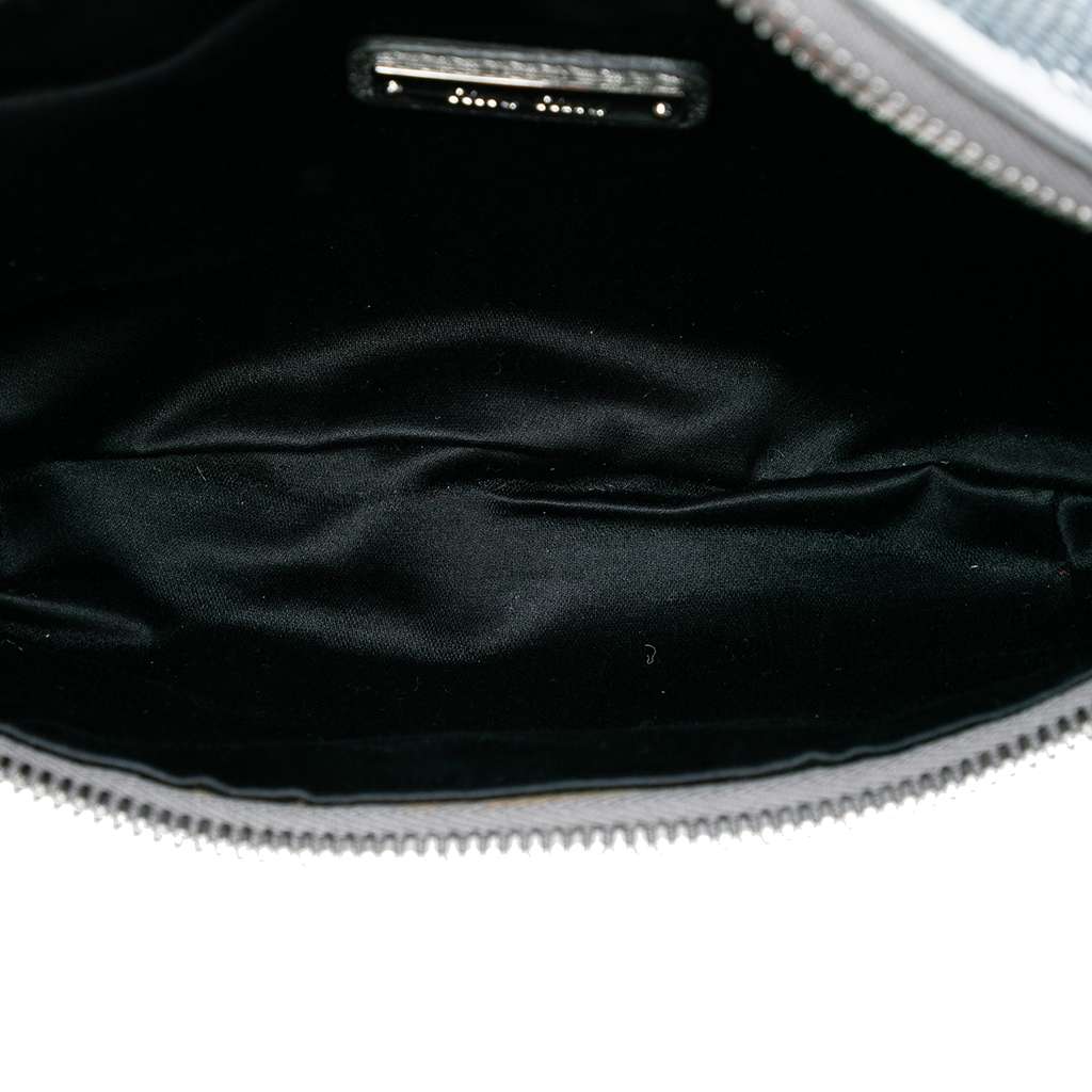 Miu Miu Metallic Sequin Embellished Belt Bag Silver Good condition - Model View