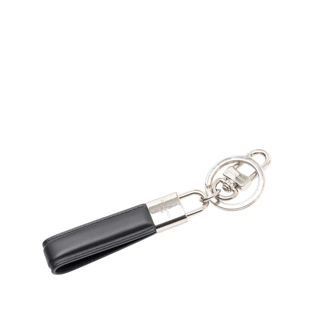 Louis Vuitton Leather Dragonne LV Padlock Bag Charm and Key Holder Black Leather Good condition - Back View