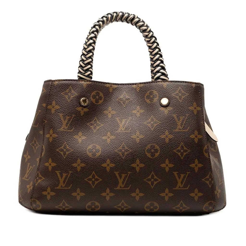 Louis Vuitton Braided Handle Monogram Montaigne BB Brown Very good - Front View
