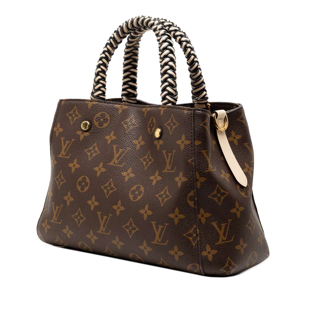 Louis Vuitton Braided Handle Monogram Montaigne BB Brown Good condition - Back View