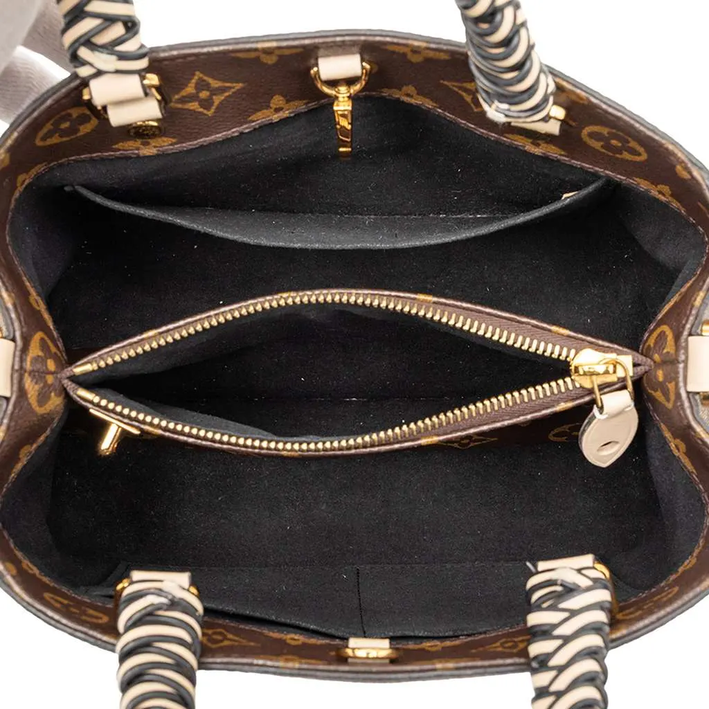 Louis Vuitton Braided Handle Monogram Montaigne BB Brown Very good - Model View