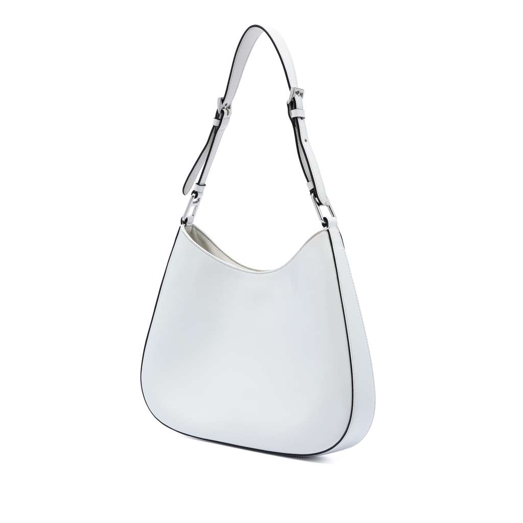 Prada Spazzolato Cleo Shoulder Bag White Leather Good condition - Back View